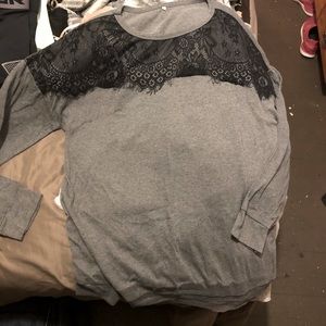 Black and grey long sleeve shirt